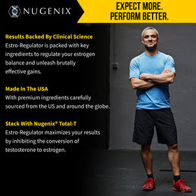 Nugenix Estro-Regulator capsules sur une surface plane