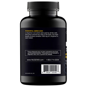 Nugenix L-Arginine 1000mg étiquette détaillée
