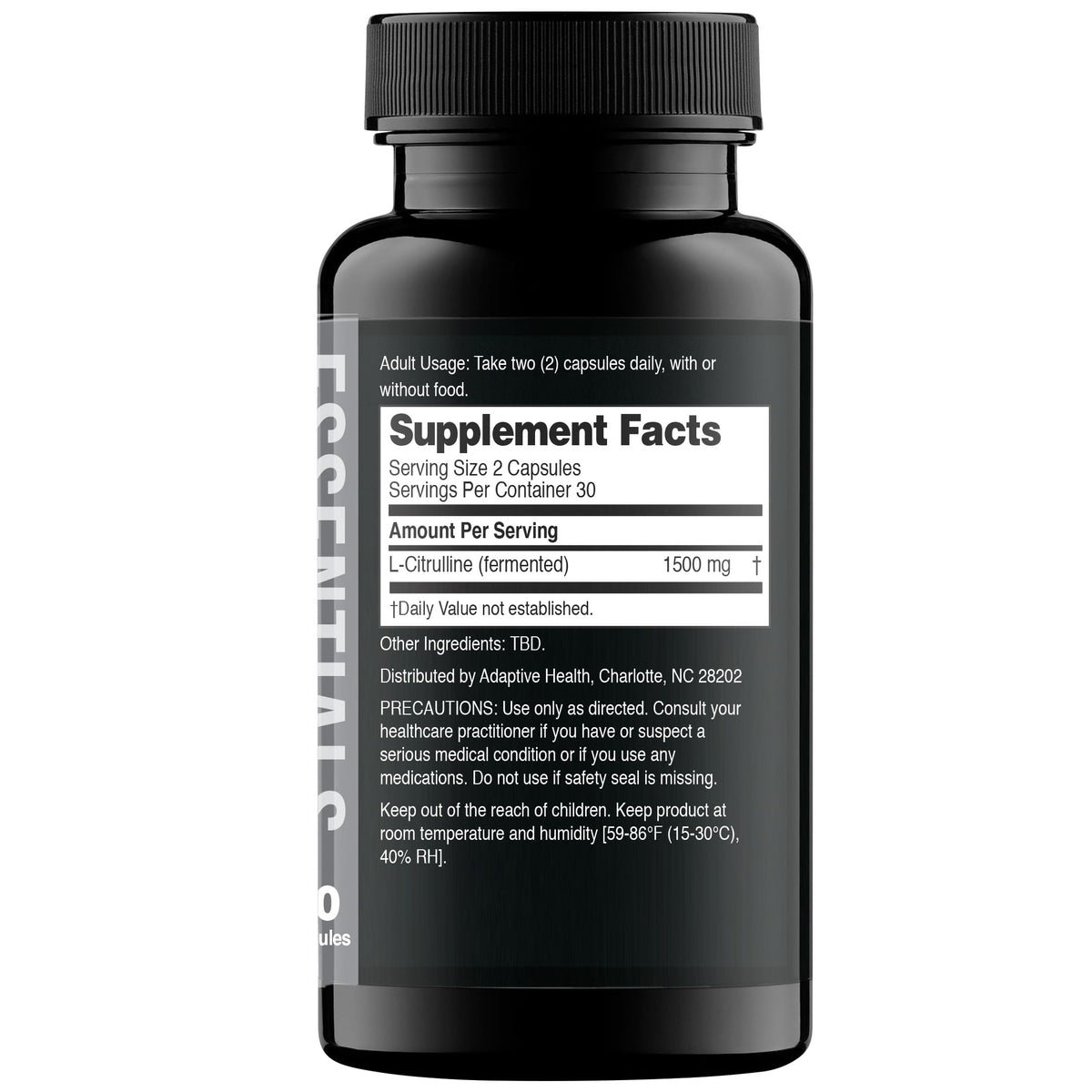 Nugenix L-Glutamine 1500mg vue arrière avec ingrédients
