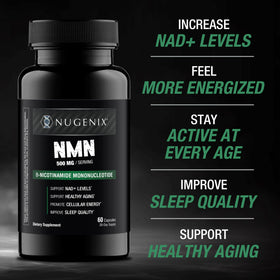 Nugenix NMN 500mg capsules sur une table