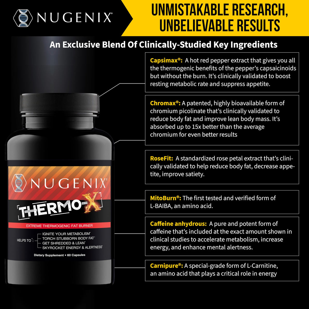Nugenix Thermo-X flacon avec étiquette visible