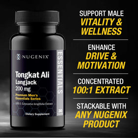 Nugenix Tongkat Ali 200 mg capsule sur fond blanc