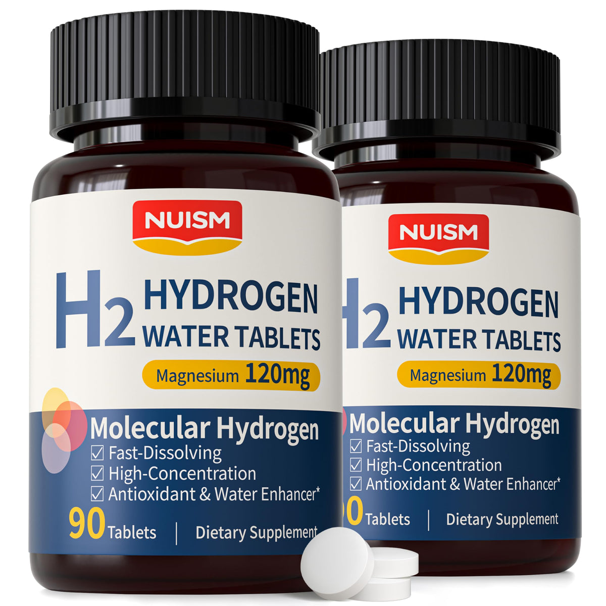 NUISM comprimés d'eau hydrogène 180ct, emballage avant