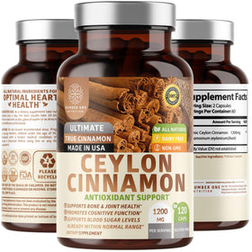 Number One Nutrition Ceylon Cinnamon 1200mg capsules front view