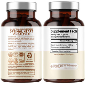 Number One Nutrition Ceylon Cinnamon 1200mg packaging side view