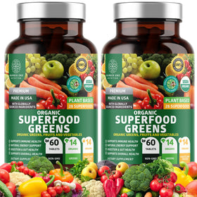 Number One Nutrition Complément Super Greens 120 comprimés vue de face