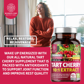 Number One Nutrition extrait de cerise acide 3000 mg capsules végétales ouvertes