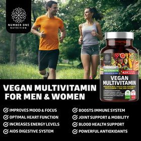 Number One Nutrition Multivitamines Végétales comprimés sur une table
