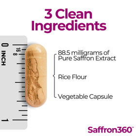 Numi Naturals Extrait de Safran 88,5mg avec ingrédients sur l'étiquette