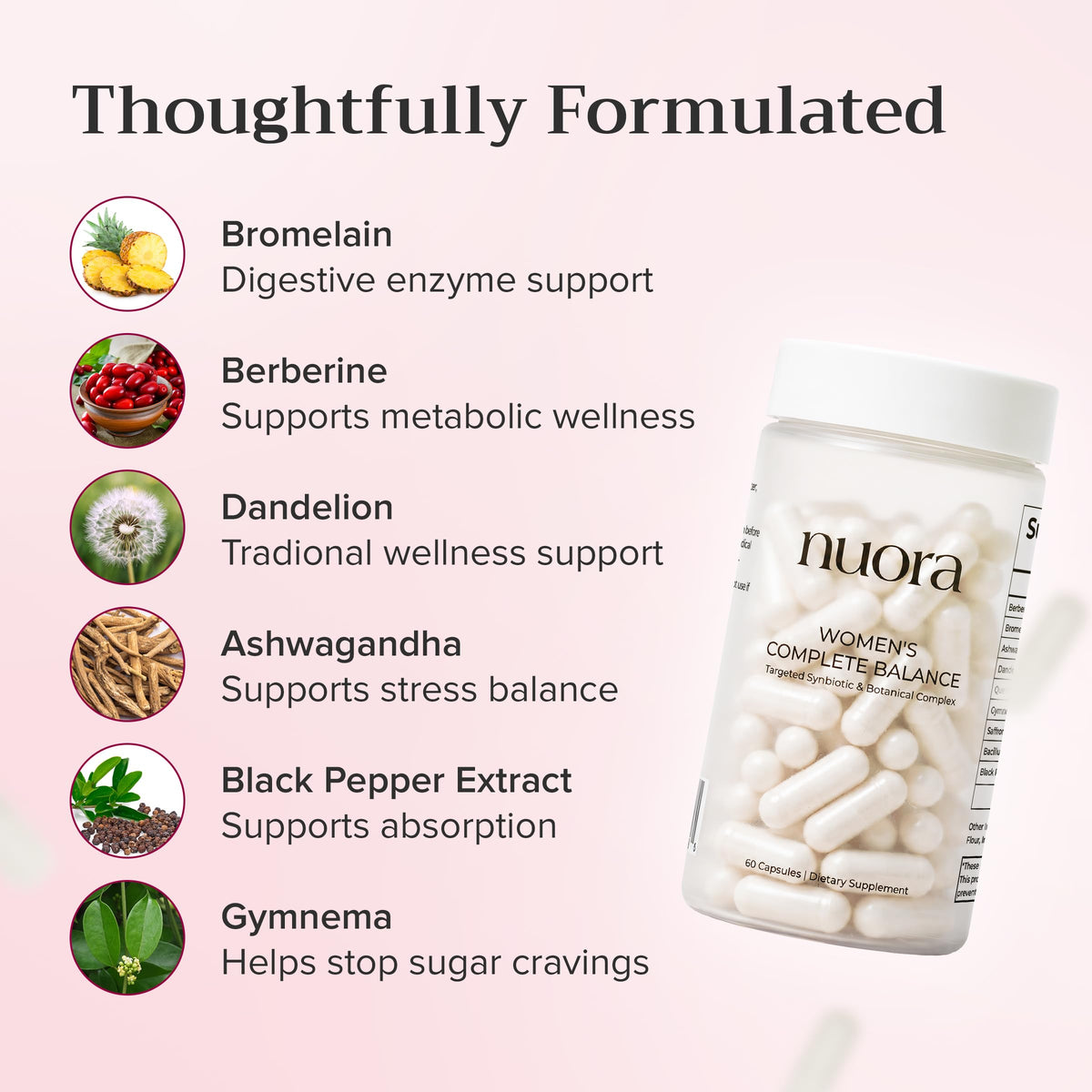 Nuora Biofilm Probiotic 60 capsules avec ingrédients