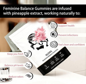 nuora Gummies Équilibre Féminin 60 Gummies Vegan Ananas, vue de côté