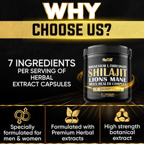 NUQIIT Shilajit Pur Himalayen 60 capsules avec des ingrédients naturels