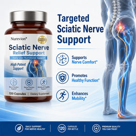 Nurevion Complément Alimentaire Soutien Nerveux Bouteille sur un fond naturel