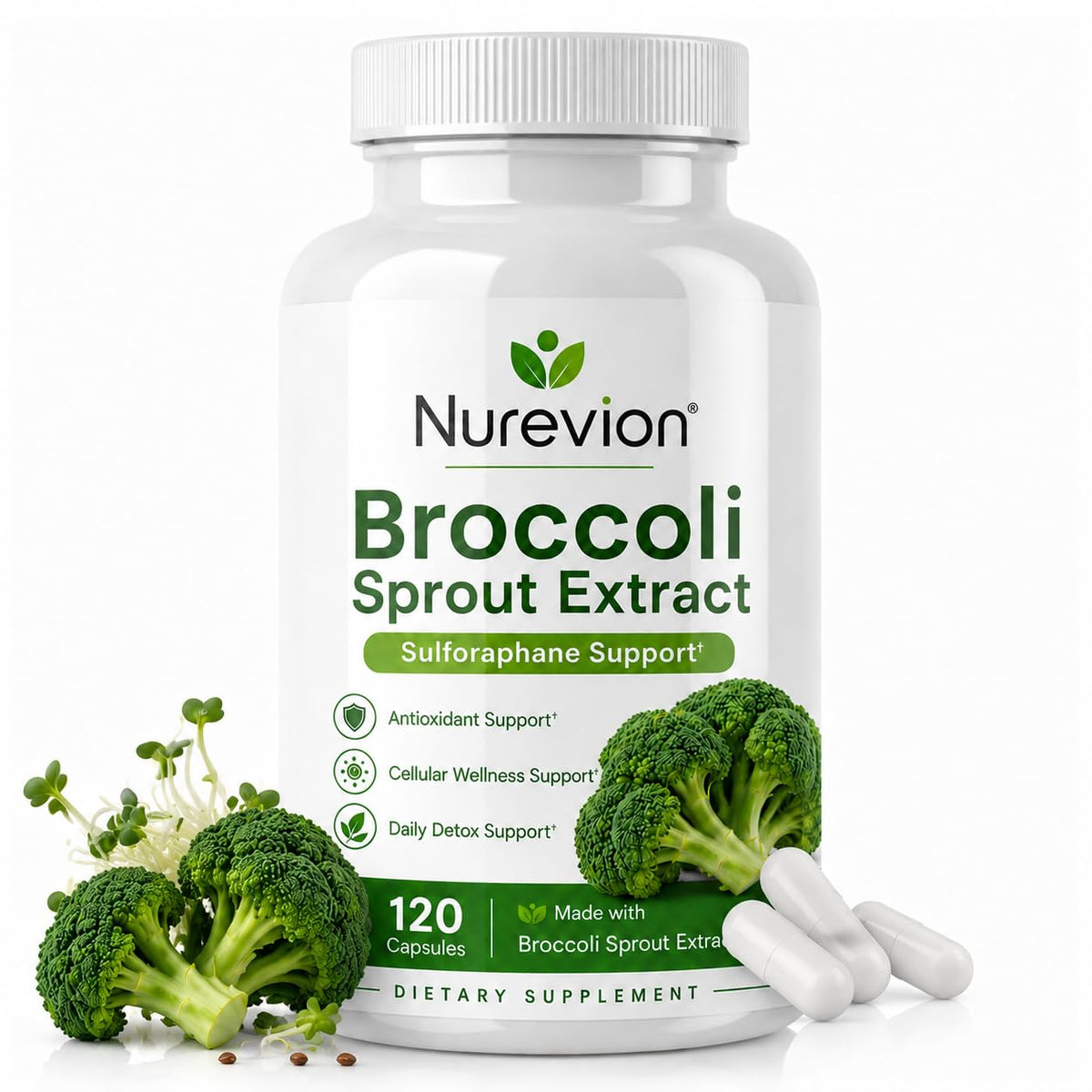 Nurevion Extrait de Germes de Brocoli 120 Capsules Végétales - vue avant
