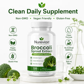 Nurevion Extrait de Germes de Brocoli - flacon ouvert avec capsules