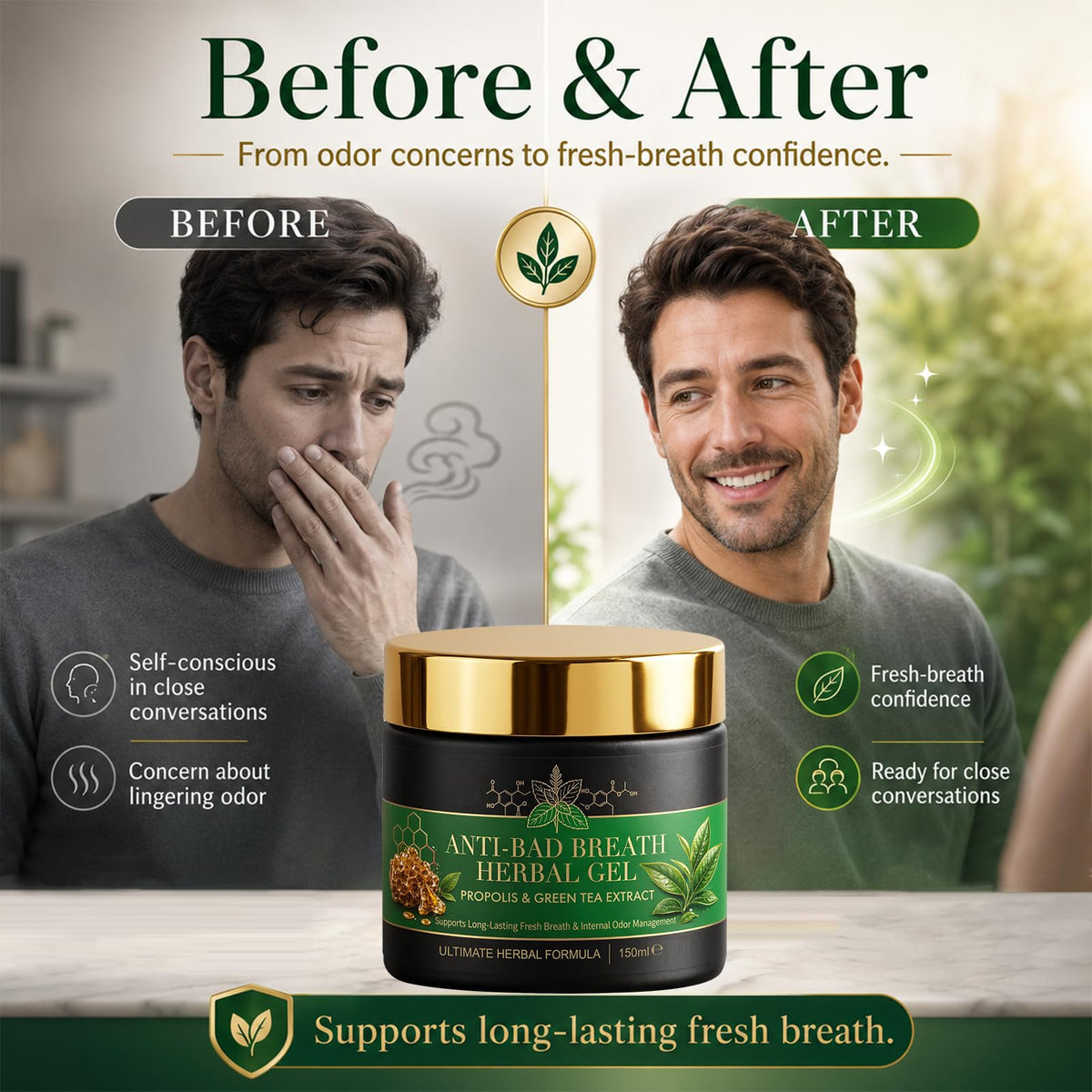 Nurevion Gel Anti-Mauvaise Haleine 150g arrière de l'emballage