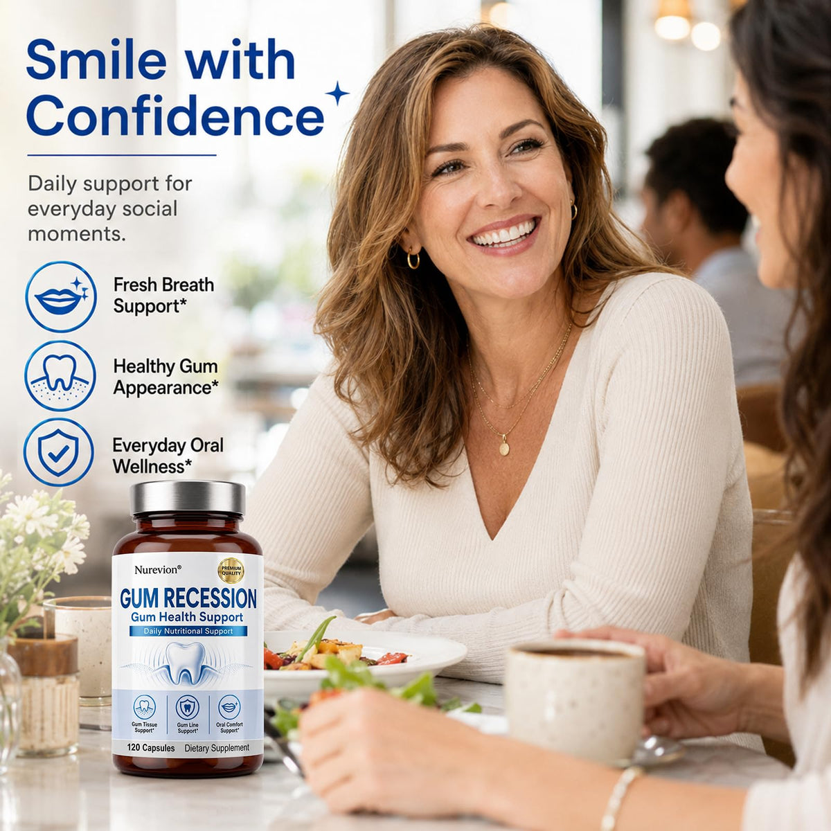 Nurevion Gum Restore 120 Capsules vue arrière avec ingrédients