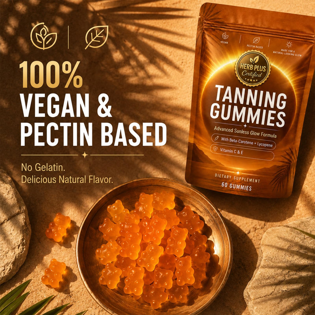 Nurevion Gummies Bronzage 60 unités avec fruits exotiques et fleurs