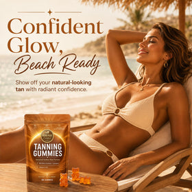 Nurevion Gummies Bronzage 60 unités vue arrière avec informations nutritionnelles