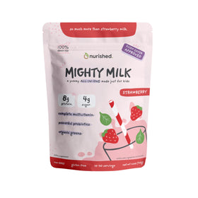 Nurished Mighty Strawberry Milk 340g sachet avant