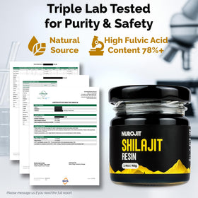 NuroJit Résine de Shilajit Pur 159g avec boisson chaude