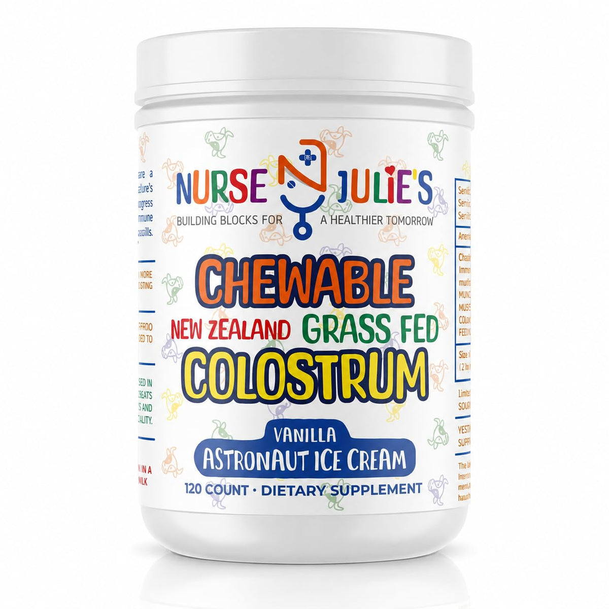 Nurse Julie's Colostrum comprimés à mâcher pour enfants, boîte de 120 unités
