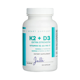 Nurse Julli K2 + D3 120 capsules avec arrière-plan neutre