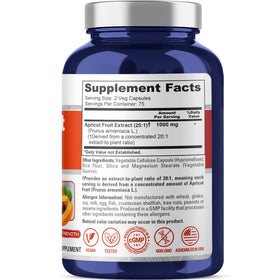 NusaPure Abricot 1000 mg capsules végétaliennes sur un fond neutre