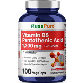 NusaPure Acide Pantothénique B5 1200mg 100 gélules front view
