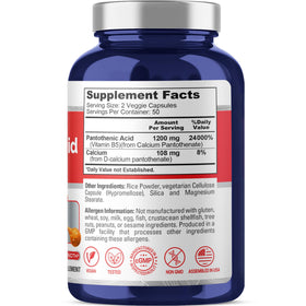 NusaPure Acide Pantothénique B5 1200mg 100 gélules side view