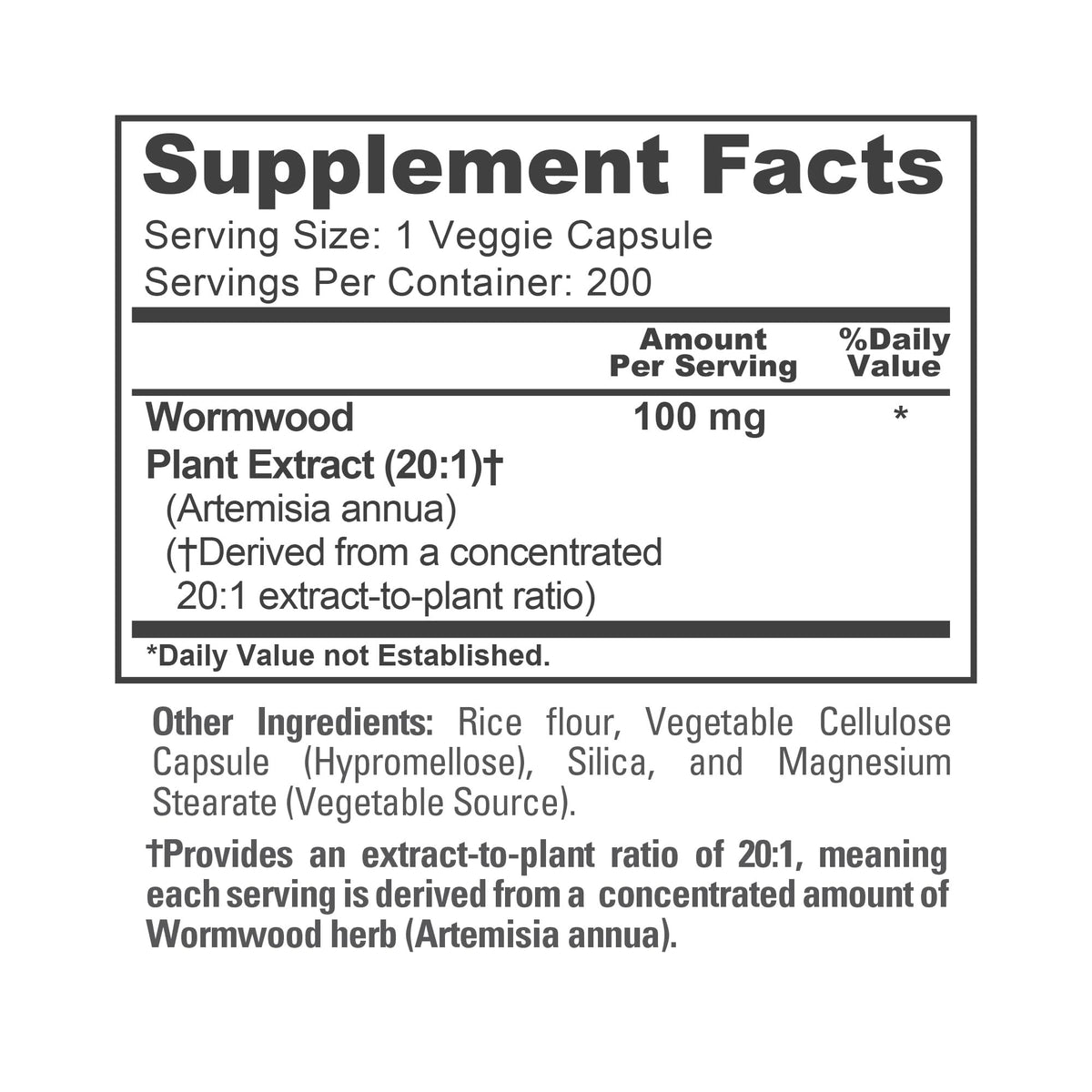 NusaPure Armoise 100mg gélules dans une main