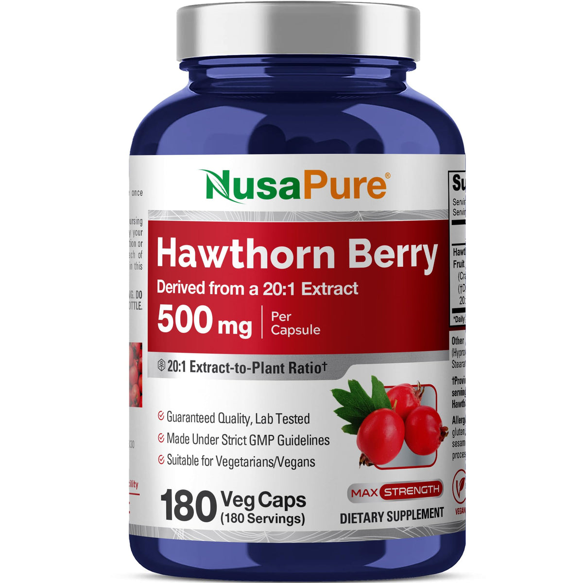 NusaPure Baies de Glan 500mg flacon de 180 capsules