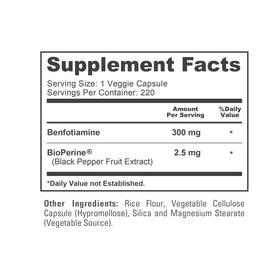 NusaPure Benfotiamine 300mg capsules végétales en gros plan
