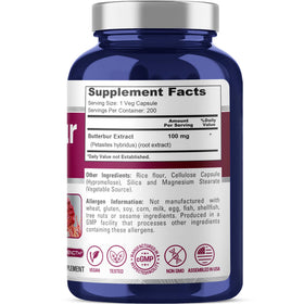 NusaPure Butterbur 100mg 200 gélules, vue latérale