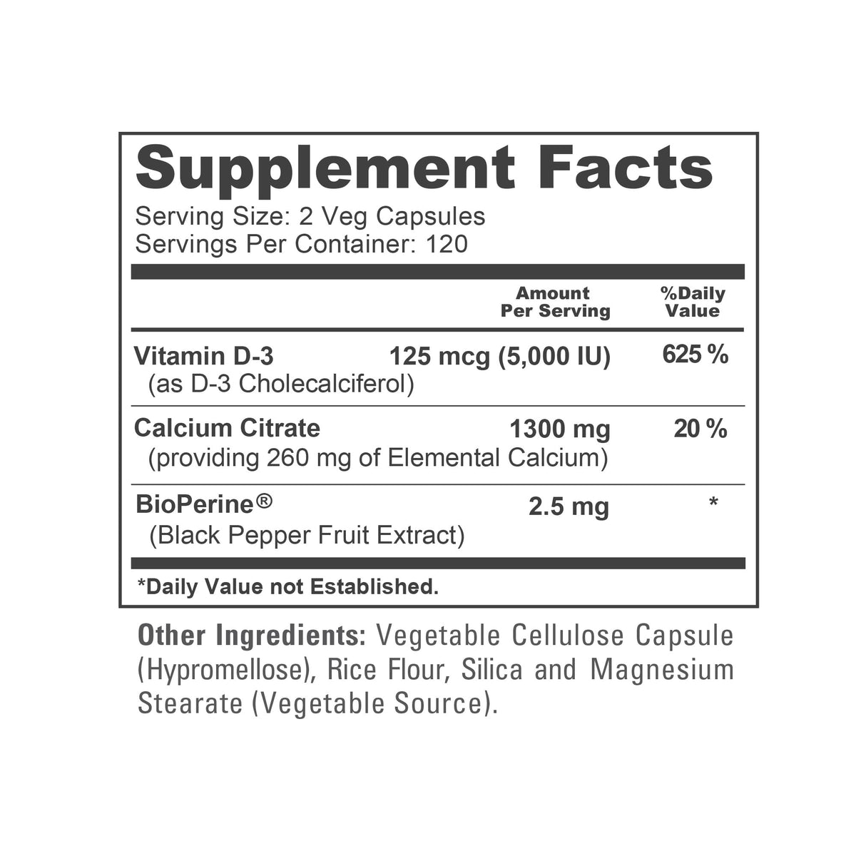 NusaPure Calcium Citrate 1300 mg 240 capsules sur une table