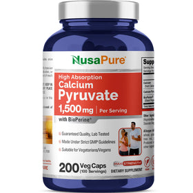 NusaPure Calcium Pyruvate 1500mg 200 capsules vue avant