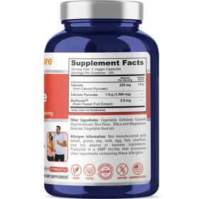 NusaPure Calcium Pyruvate 1500mg étiquette et informations