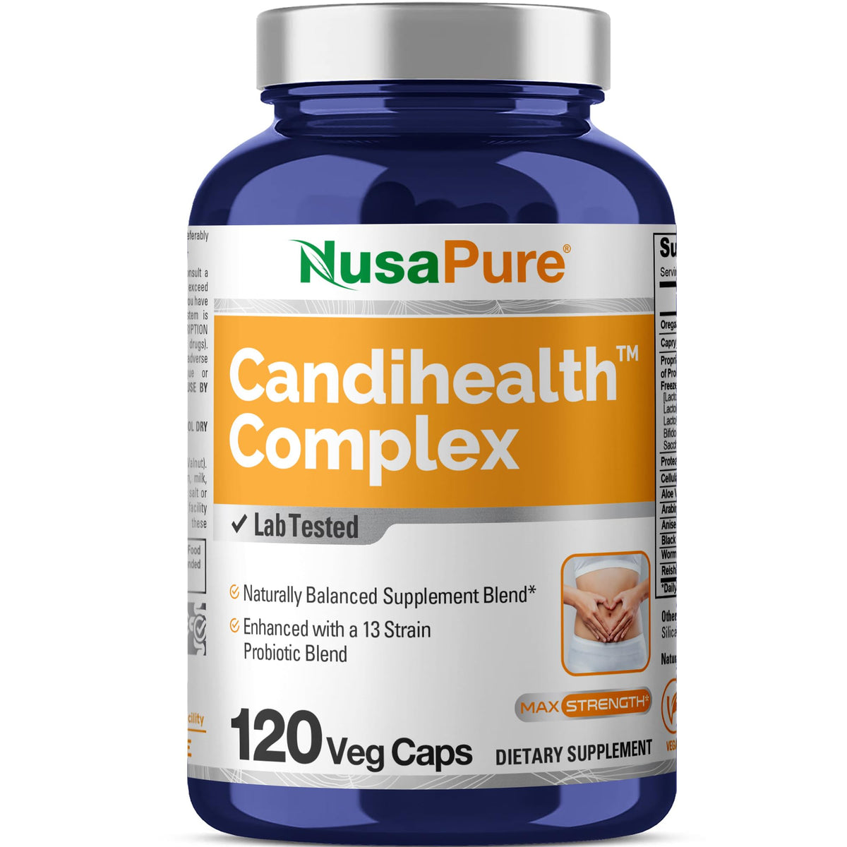 NusaPure CandiHealth Complex 900mg 120 Veg Caps front view
