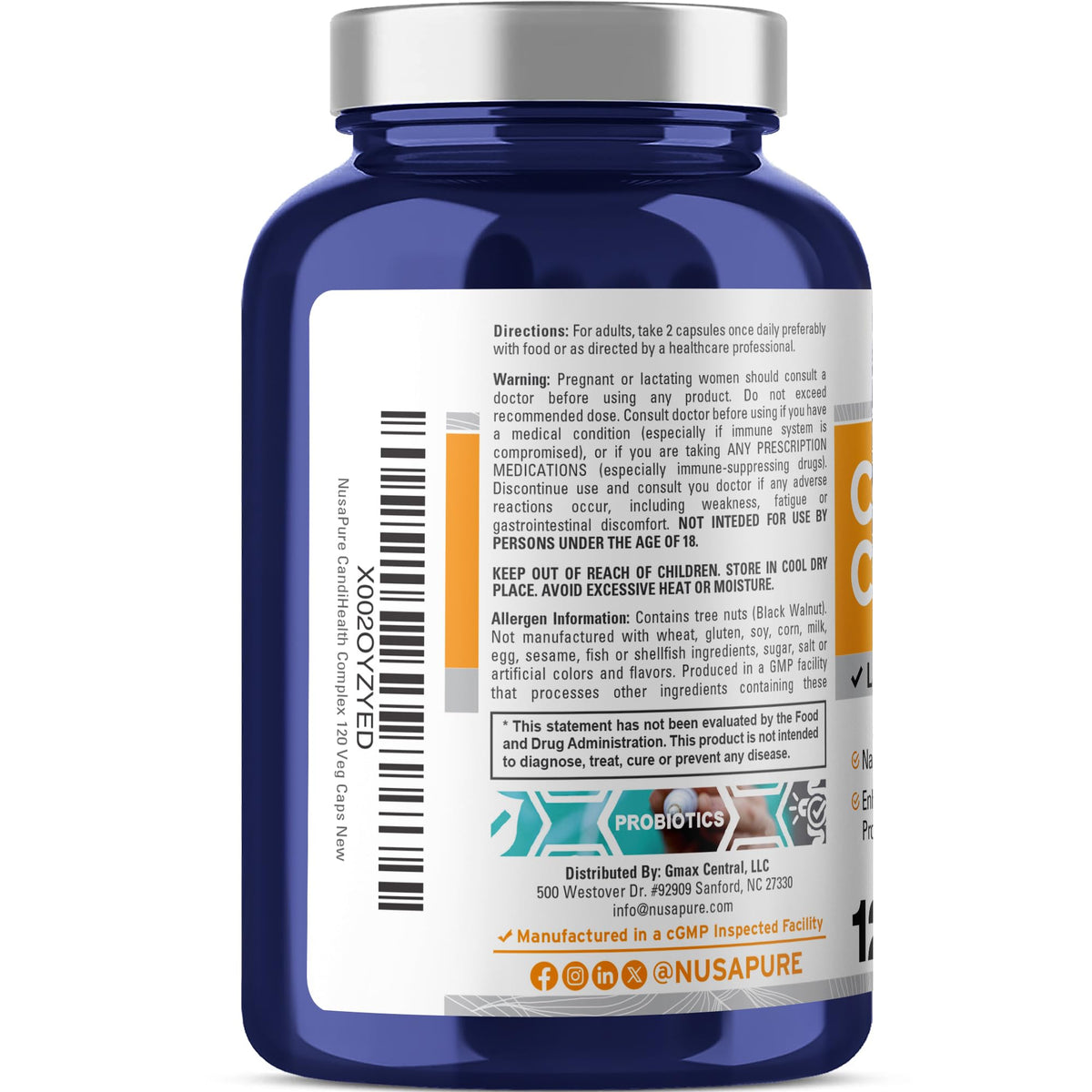 NusaPure CandiHealth Complex 900mg capsules close-up