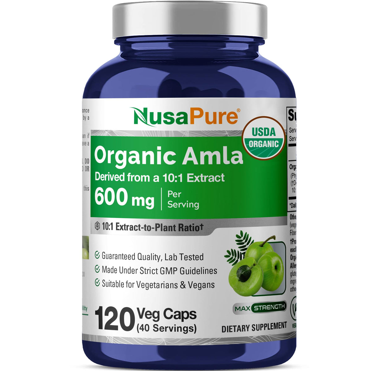NusaPure Capsules Amla Bio 600 mg vue de face