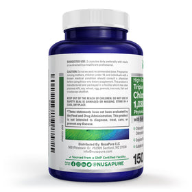 NusaPure Chlorophylle 1030mg capsules végétales dans une main