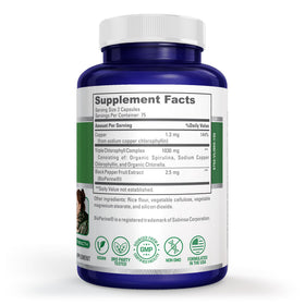 NusaPure Chlorophylle 1030mg emballage avec informations nutritionnelles