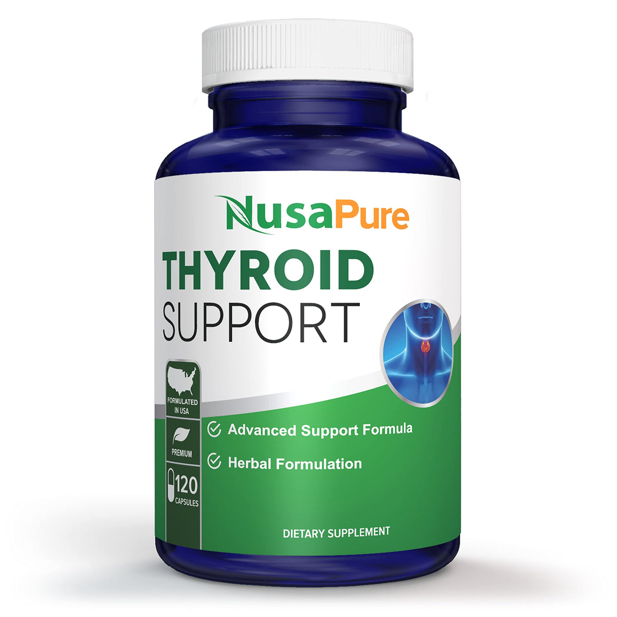 NusaPure Complément Alimentaire Thyroïdien 120 Capsules vue de face