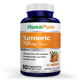 NusaPure Curcuma 750mg 60 Capsules vue de face