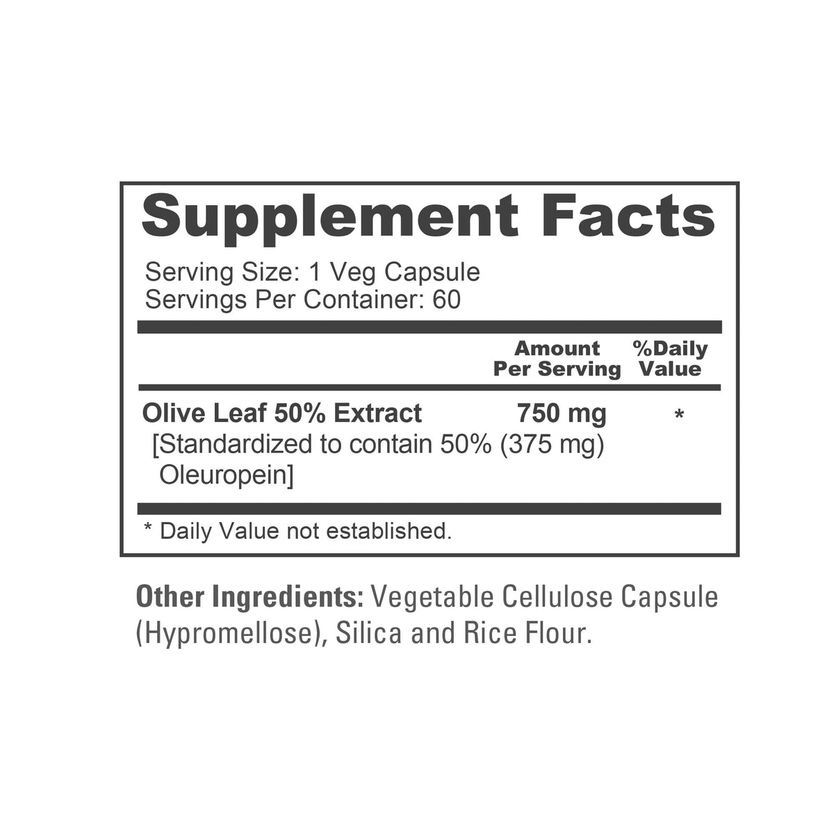 NusaPure Extrait de Feuille d'Olive 750 mg vue de côté