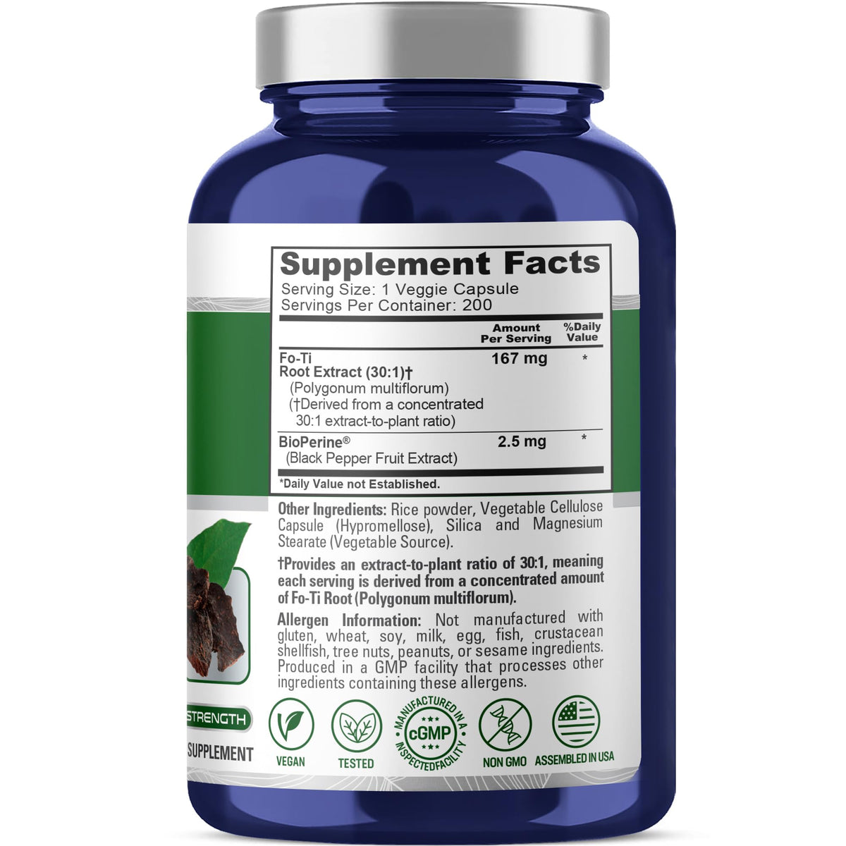 NusaPure Fo-Ti 167mg Capsules boîte arrière vue