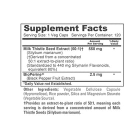 NusaPure Graine de Chardon-Marie 550mg, capsules sur un fond blanc