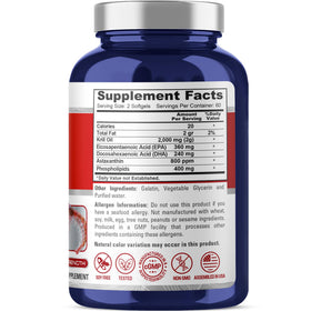 NusaPure Huile de Krill d'Antarctique 2000 mg flacon ouvert