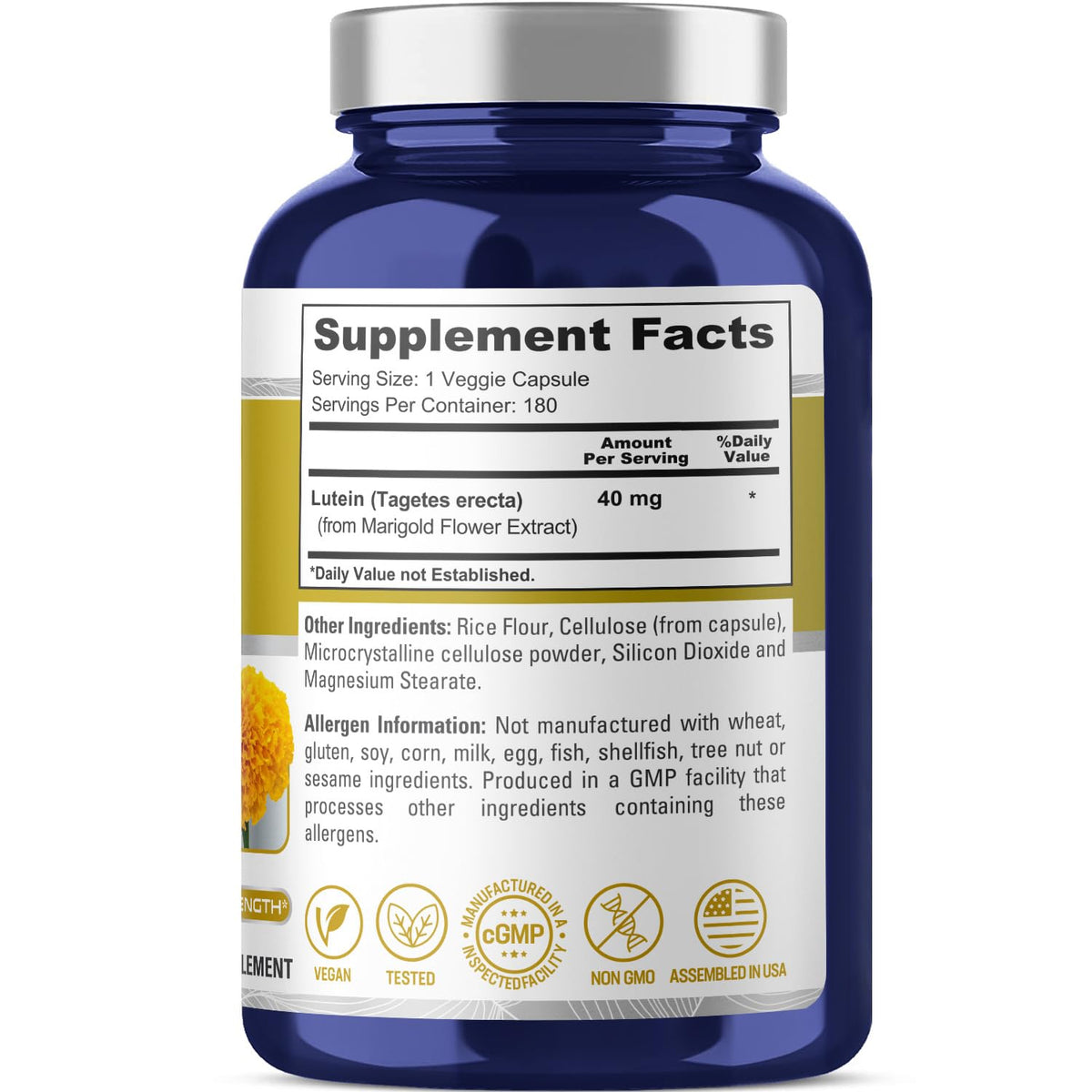 NusaPure Lutein 40mg packaging side view