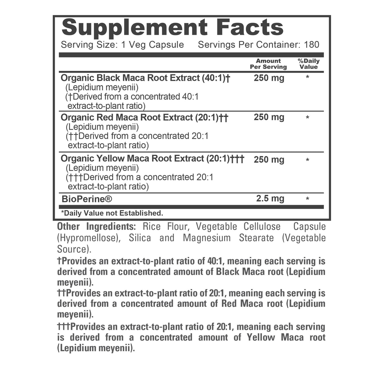 NusaPure Maca Racine capsules végétales avec un verre d'eau
